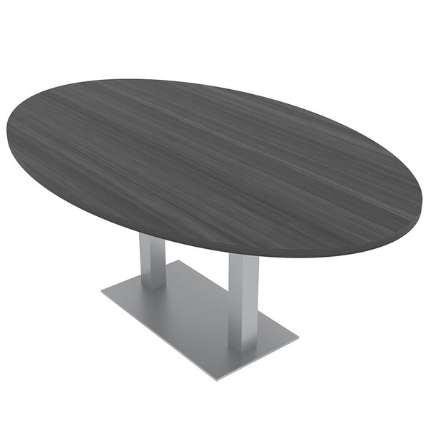 Skutchi Designs 45.25 in W, 71.5 in L, 29 in H, Engineered Wood Top, Grey HAR-OVL-46X72-DOU-ASIANNIGHT - main